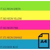 Carta neon colorata Double A, 75 g, A4, 100 fogli, Rainbow 4, 5 colori neon