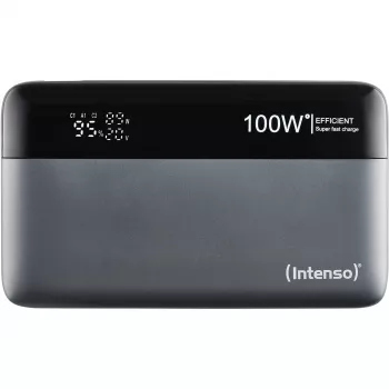 Powerbank INTENSO 7350050 — 20000 mAh, 1× USB-A + 2× USB-C, 100 W potenza totale in uscita, nero/grigio