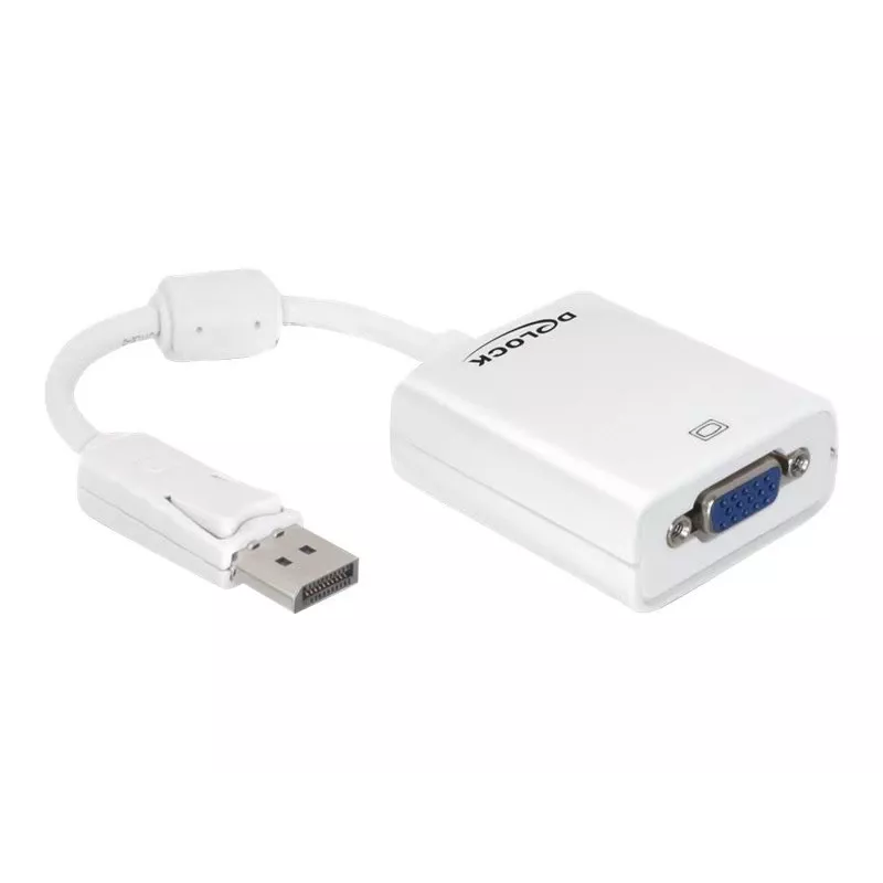 Adattatore cavo video DeLOCK 61766 0,125m VGA DisplayPort bianco