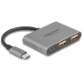 Hub USB DELOCK 64337 — host USB 3.2 Gen 2 Type-C, 3 porte (Type-C + 2× Type-A), 10 Gbit/s, grigio, case in metallo