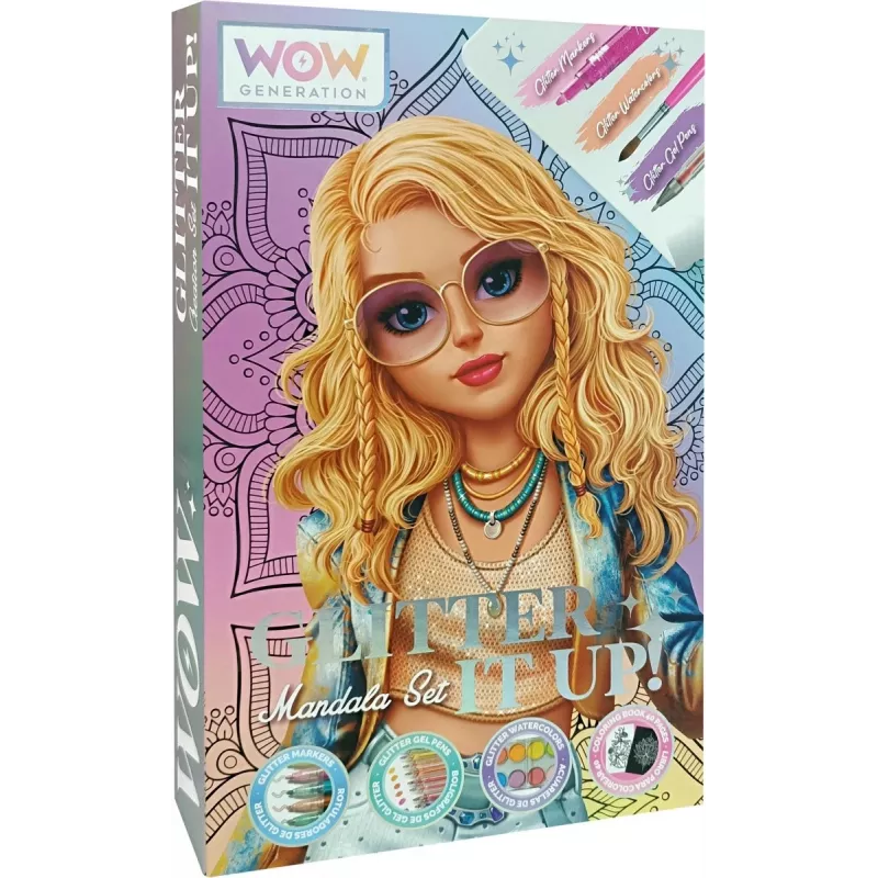 Set creativo da colorare per bambini Euroswan WOW00084 — kit mandala glitter per bambini