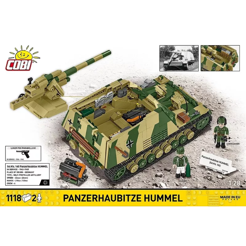 Set da costruzione Cobi Panzerhaubitze Hummel 1118 pezzi kit di montaggio