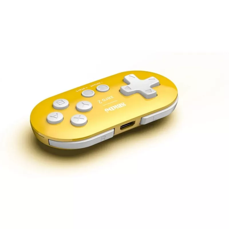 Gamepad wireless 8BitDo Zero 2 giallo — Bluetooth, formato tascabile compatto, RET00221