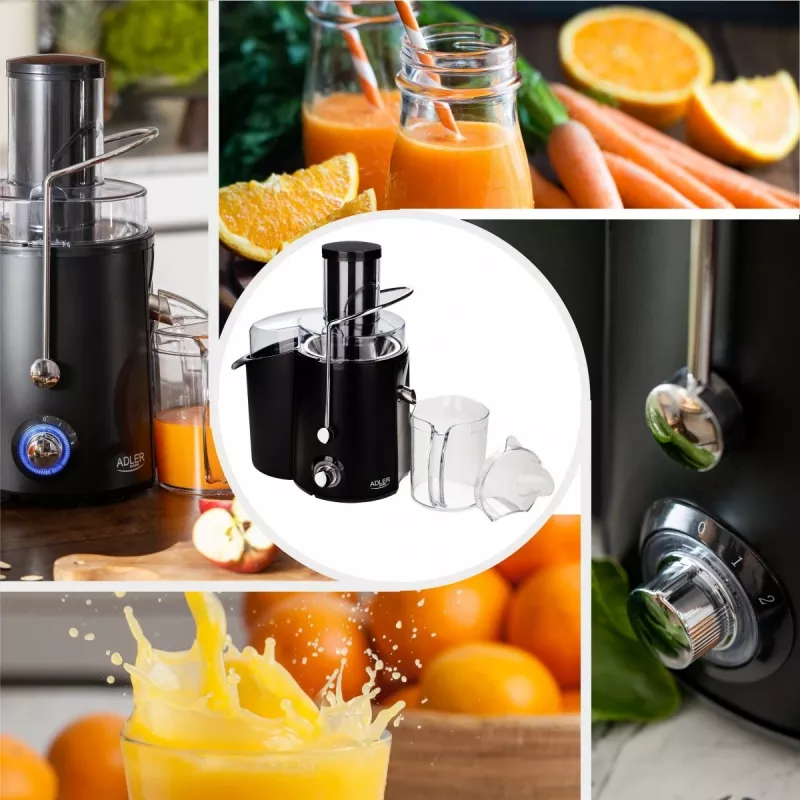Estrattore centrifugo Adler AD 4127 — 1000 W, nero, contenitore per succo, 3,9 kg