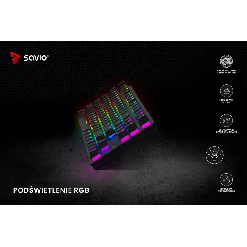 Tastiera meccanica RGB Tempest X2 Outemu Red Savio Savgk-tempest X2 Red