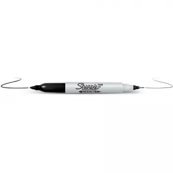 Pennarello permanente Sharpie Twin Tip punta fine nero 12 pz.