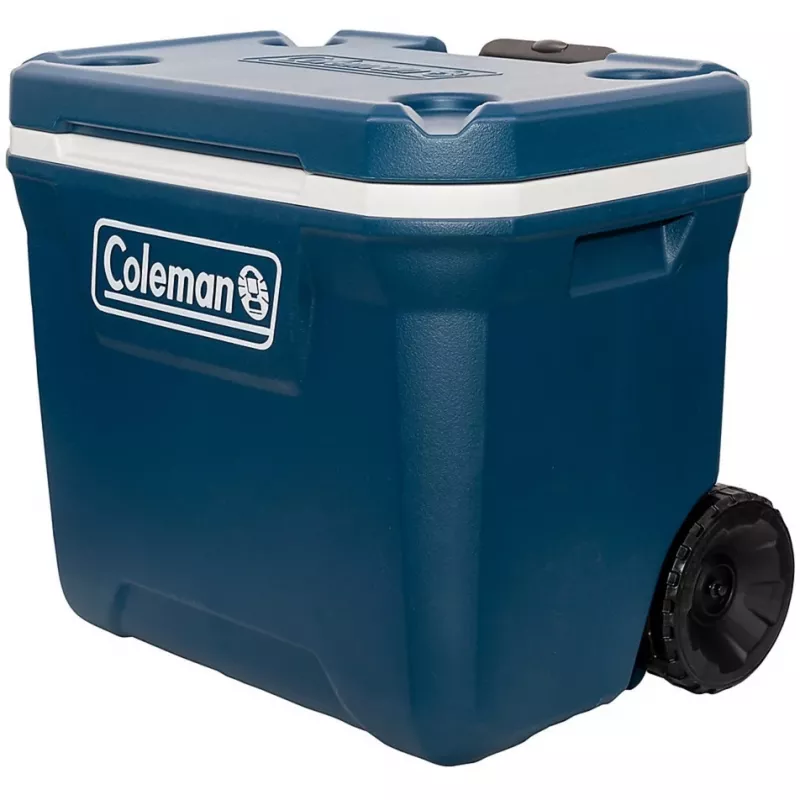 Coleman 50QT Xtreme borsa termica con ruote, blu, plastica, poliuretano (PU), nero, 47 l, 113 kg
