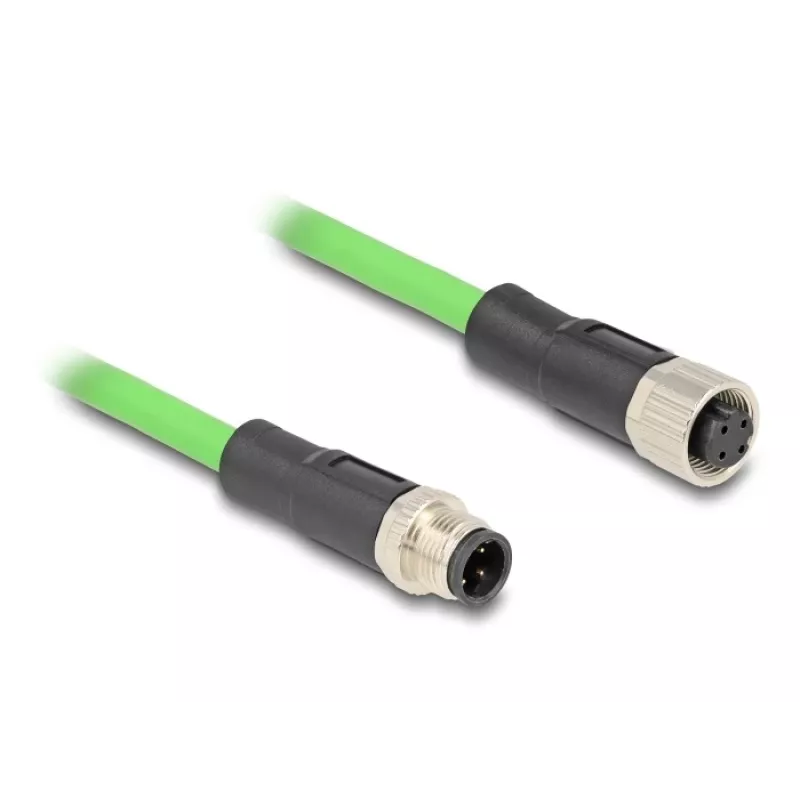Cavo di rete DeLOCK M12 D-codificato 4 poli maschio a femmina PUR (TPU) 1 m