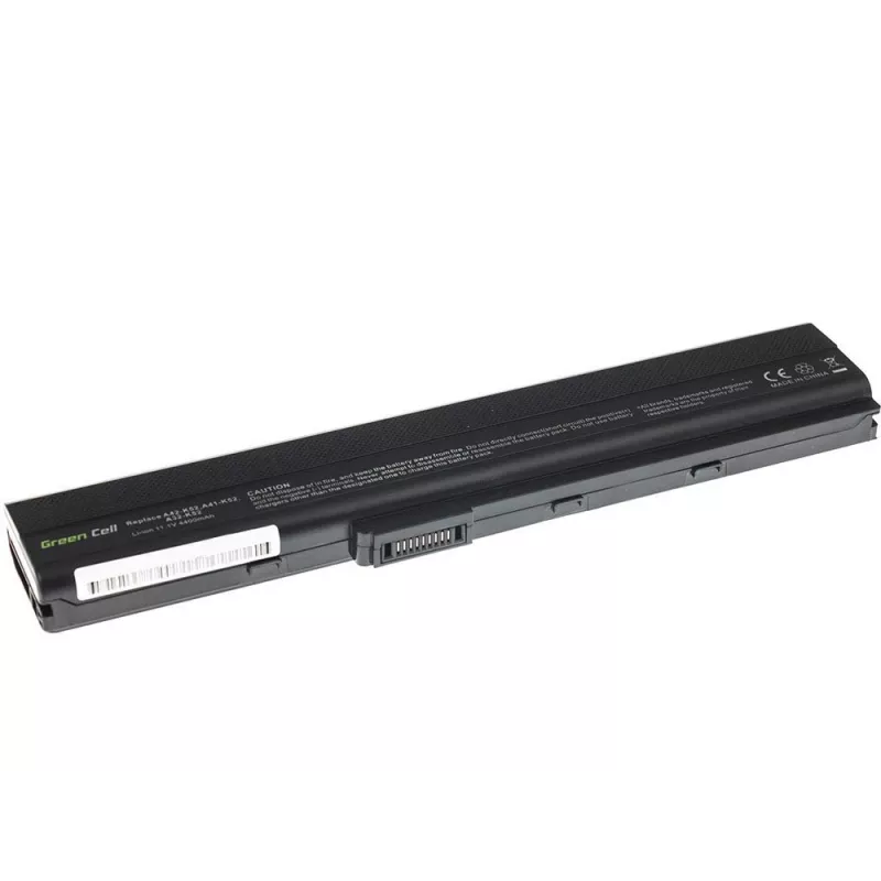 Batteria Green Cell AS02 per ASUS serie K52 — Li-Ion 4400 mAh, 11,1 V, 6 celle, nero