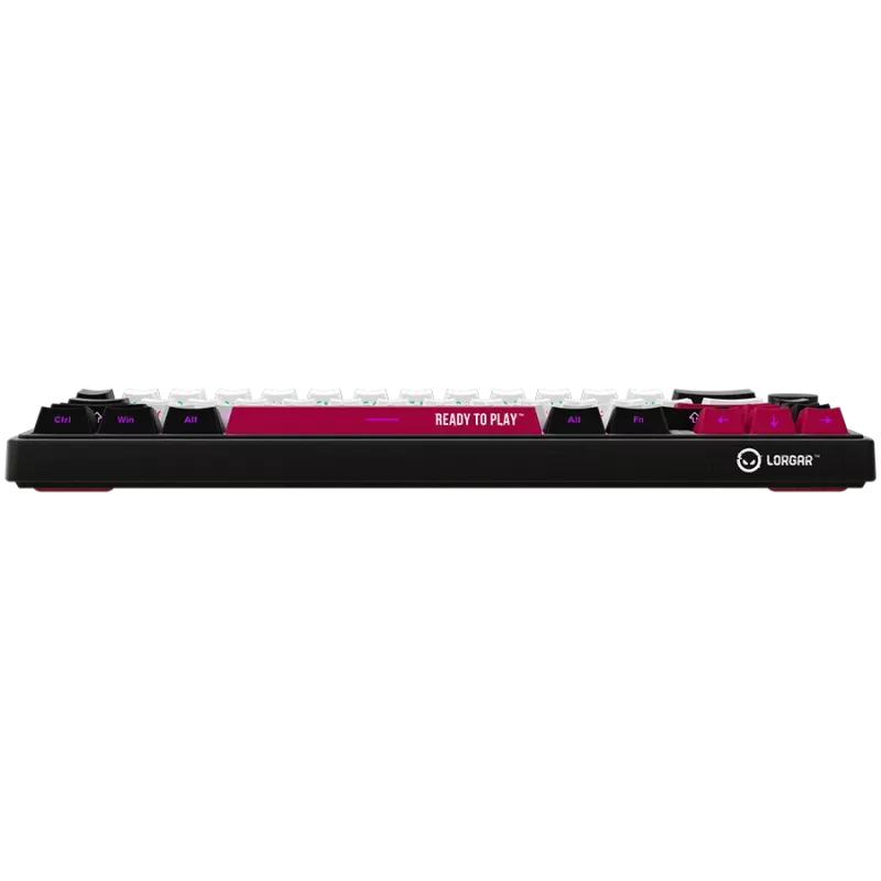 LORGAR KBP70MW, tastiera da gaming meccanica wireless 65% Pro, nero/rosso, layout EN