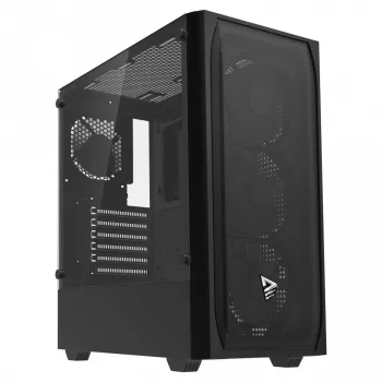 Case PC SAVIO Noctis Flow — Cube Mini-ITX/Micro-ATX/ATX, 3x120mm anteriori, 1x120mm posteriori, 2x3,5 pollici + 3x2,5 pollici vani, vetro temperato