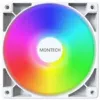Ventola di raffreddamento Montech GF120 PWM ARGB 120 mm bianco, controllo PWM, illuminazione ARGB