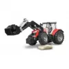 Trattore giocattolo BRUDER Massey Ferguson 7624 con caricatore frontale, rosso, per bambini da 3 anni