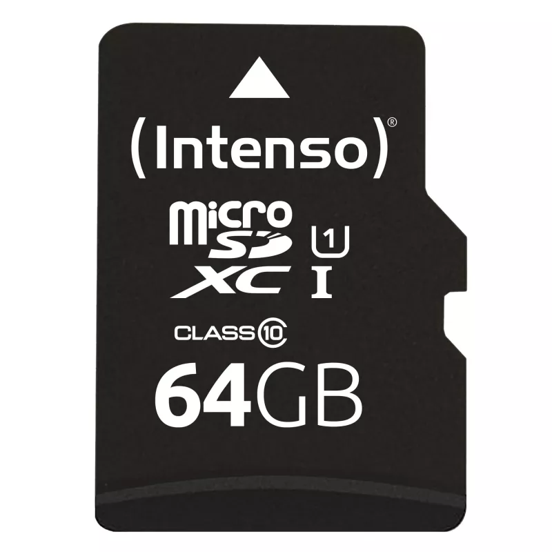 Intenso Performance - scheda di memoria flash (microSDXC con adattatore SD) - 64GB - UHS-I U1 / Class10 - microSDXC UHS-I (3424490)