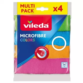 Panno per pulizia in microfibra VILEDA 4 pezzi, arancione, 380×360 mm, poliestere 80 % / poliammide 20 %, lavabile in lavatrice