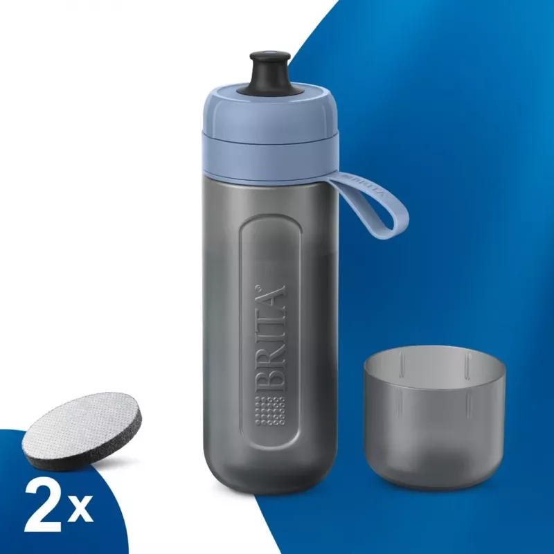 Bottiglia filtrante per acqua BRITA Active 600 ml blu pastello con filtri