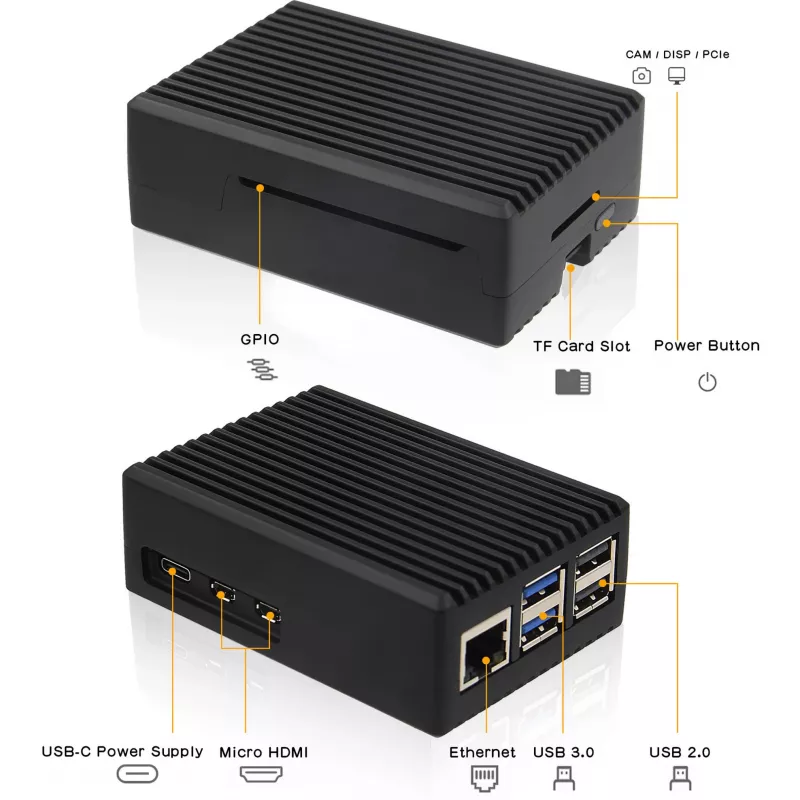 INTER-TECH case per Raspberry Pi 5 — ODS-739 design compatto