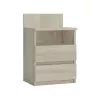 Top E Shop M1 SONOMA MAT comodino, 2 cassetti, rovere