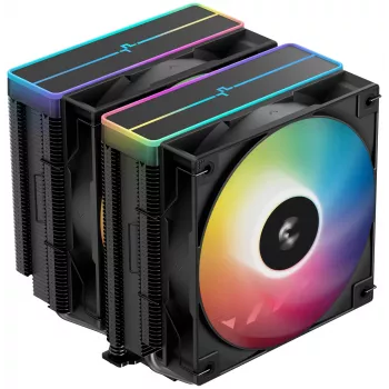 Dissipatore ad aria DeepCool AG620 BK ARGB V2 — doppia ventola 120 mm, 6 heatpipe, supporto LGA 1700/AM4/AM5, nero