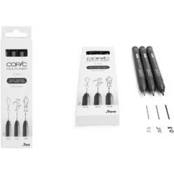 COPIC Multiliner Fineliner nero 0,3 + 0,5 + 0,8 mm, 3 pz. (22075630)