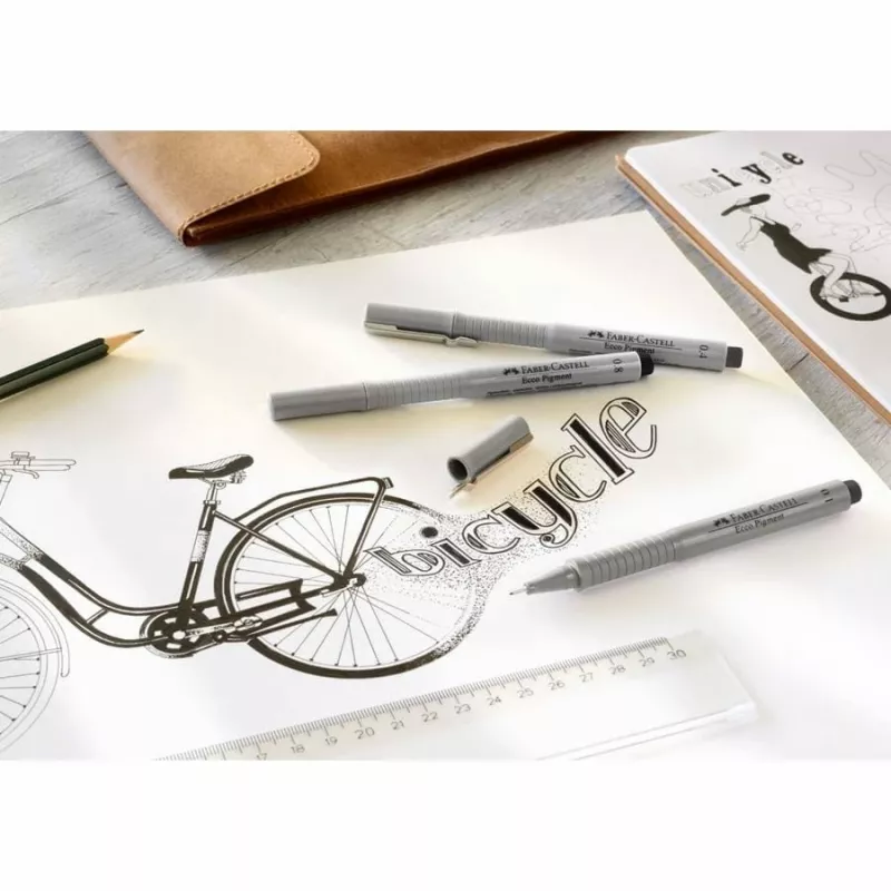 Fineliner Faber-Castell 166008 nero 8 pezzi
