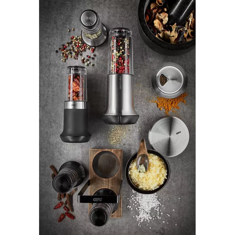 Mortai GEFU 35300 nero acciaio inox granito 14 cm