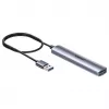 Hub USB Unitek H1208CGY01 — 4 porte USB 3.0 (5 Gbit/s), retrocompatibile con USB 2.0, alluminio