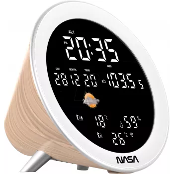 Stazione meteo/speaker BT Ship Nasa WSP1700 legno