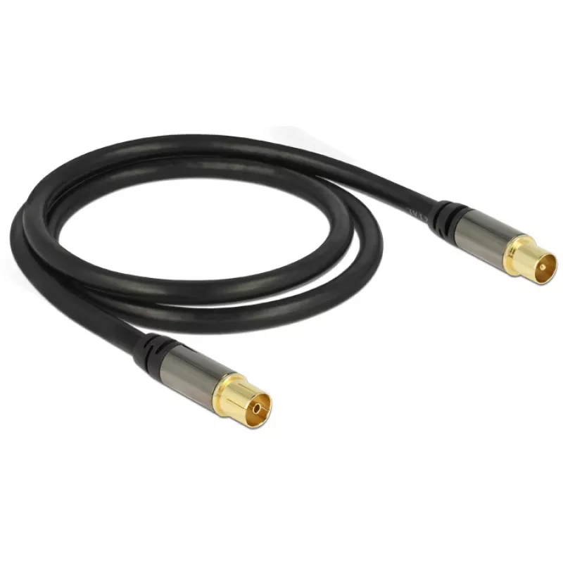 Cavo coassiale RG-6/U DeLOCK 88922 1 m IEC nero