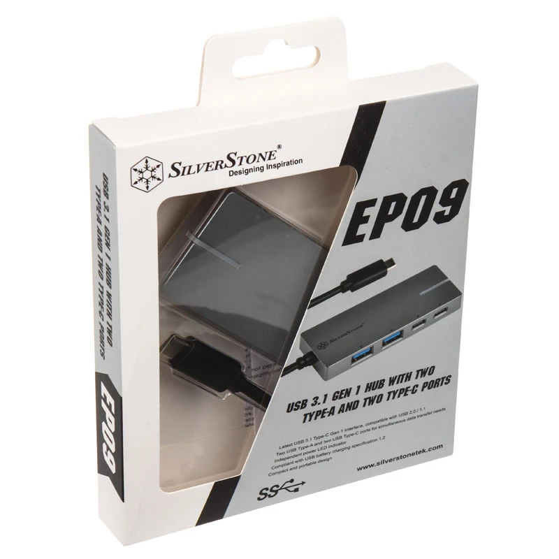 Adattatore USB 3.1-C SILVERSTONE SST-EP09C – connettività USB-C su USB-A, finitura argento