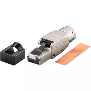 Connettore maschio RJ45 Goobay CAT 8.1 STP schermato, montaggio a crimpare in campo (61130)