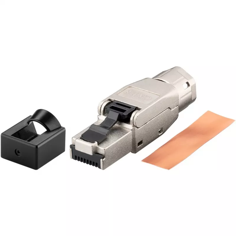 Connettore maschio RJ45 Goobay CAT 8.1 STP schermato, montaggio a crimpare in campo (61130)