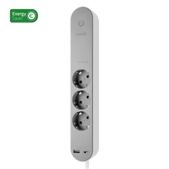 Ciabatta multipresa Hombli HBPO-0108 — 3 prese AC Type E, 230V 16A, per interni, bianco/grigio