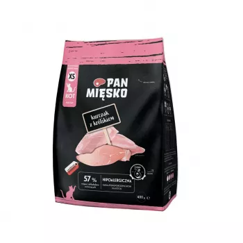Crocchette per gatti Pan Miesko Pollo con Coniglio XS 400 g — Junior, razza piccola, 39% proteine, 16% grassi