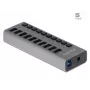 Hub USB esterno 5 Gbps DeLOCK con 10 porte + interruttore