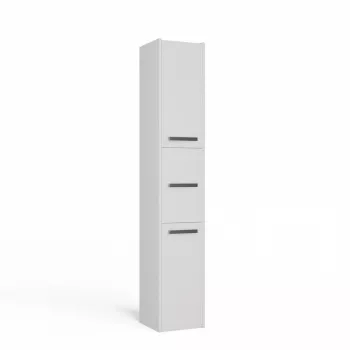 Armadietto bagno Top e Shop S33 BIEL – freestanding, bianco, 6 ripiani, 300×300×1700 mm