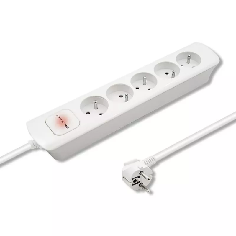 Prolunga elettrica Qoltec 50276 1,8 m 5 prese AC per interni bianco