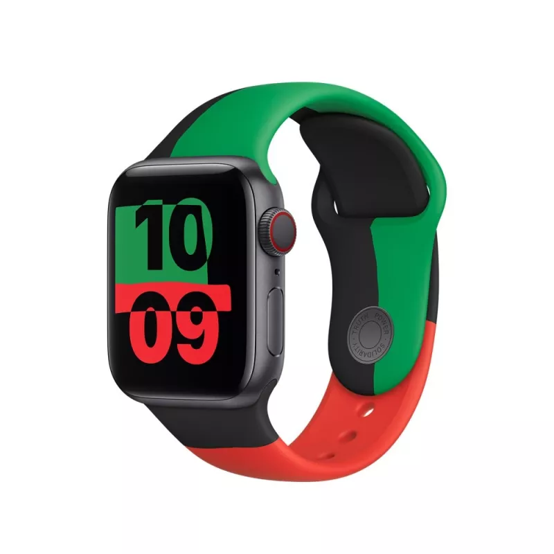 Cinturino Apple 40mm nero Unity Sport Band M/L nero verde rosso