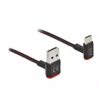 Cavo USB DeLOCK EASY-USB 2.0 Type-A maschio a Type-C maschio angolare 0,2 m nero