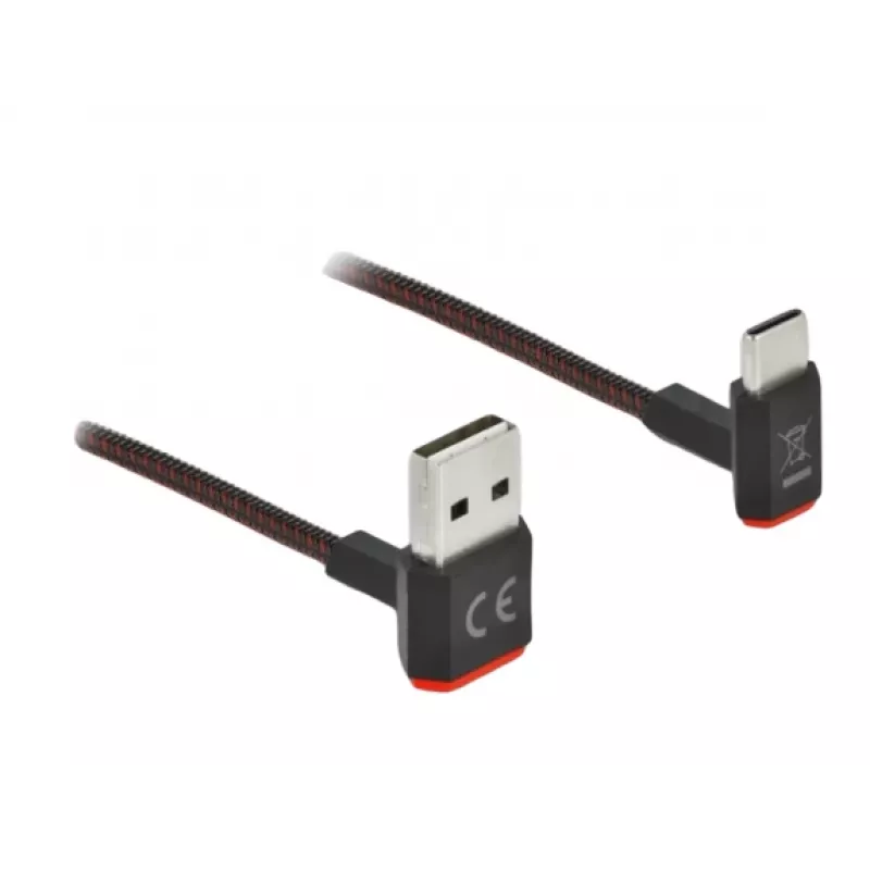 Cavo USB DeLOCK EASY-USB 2.0 Type-A maschio a Type-C maschio angolare 0,2 m nero