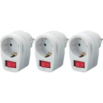 Presa a muro commutabile confezione da 3 Basetech 1 polo bianco