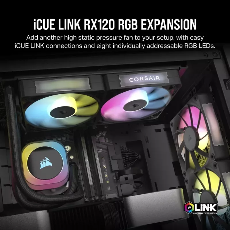 Ventola Corsair iCUE LINK RX120 RGB 12 cm Nero 400-2100 giri/min