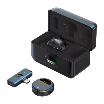 White Shark DSM-06 Tassa Microfono lavalier wireless, USB-C, nero