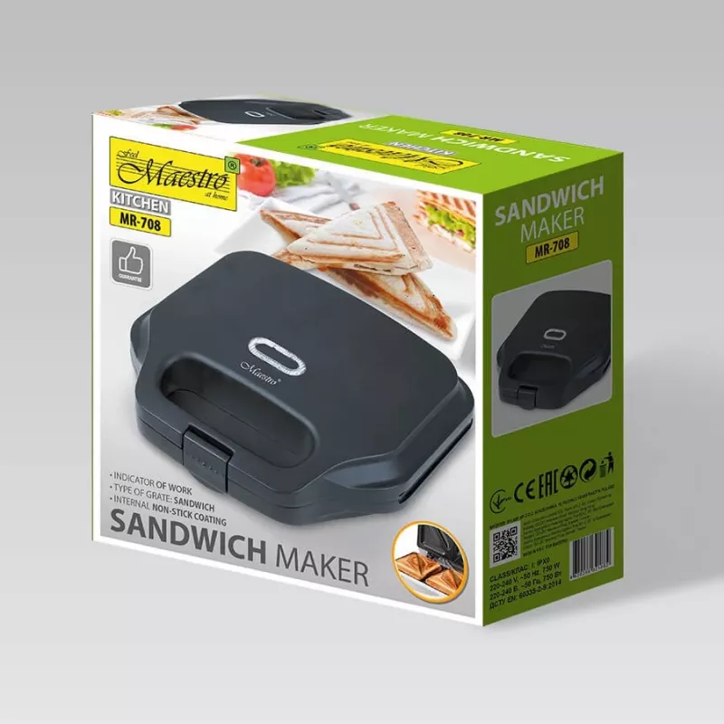 Pressa per panini Maestro MR-708 750 W – tostiera per sandwich da piano di lavoro
