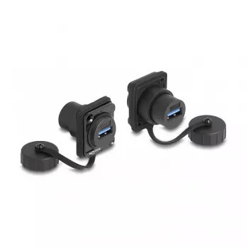 Modulo D-Type DeLOCK USB 3.2 Gen 1 connettore femmina Type-A su connettore femmina Type-A IP67