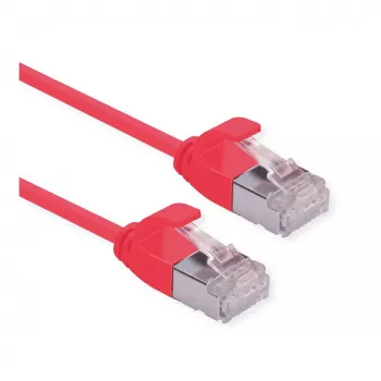 ROLINE GREEN Cavo patch U/FTP Cat.6A (Classe EA), LSOH, sottile, rosso, 0,15 m