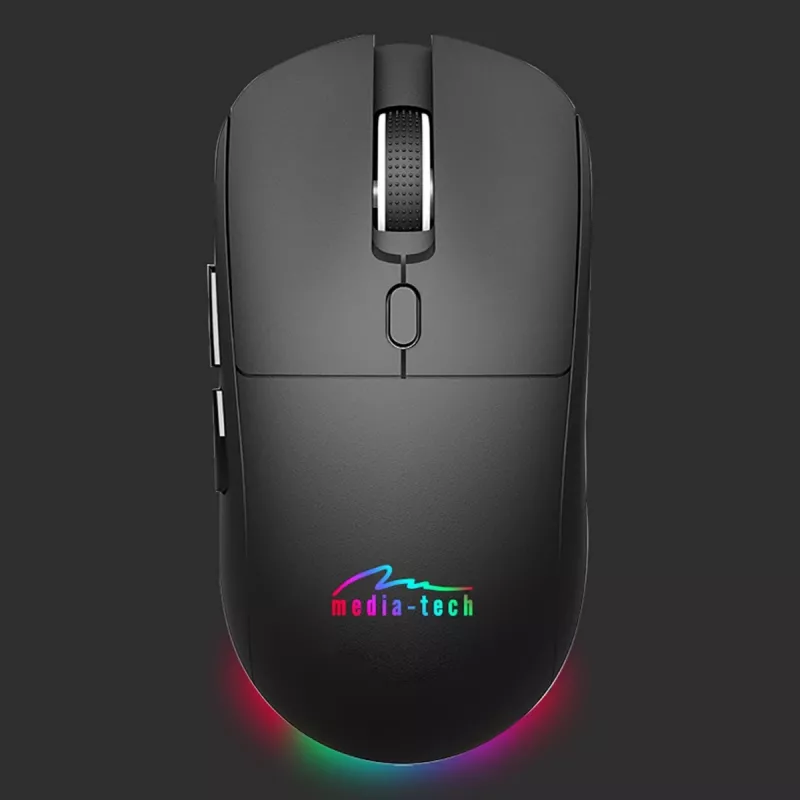 Mouse senza fili MEDIA-TECH MT1124 BT/RF Silent & Recharge — ambidestro, 3200 DPI, Bluetooth + 2,4 GHz USB, 6 tasti, ricaricabile