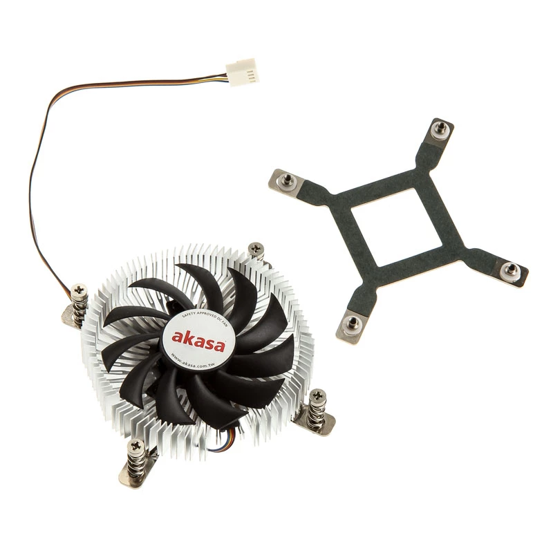 Akasa AK-CC7129BP01 dissipatore CPU a basso profilo, 75 mm, LGA775/LGA1156/LGA1155/LGA1150, alluminio