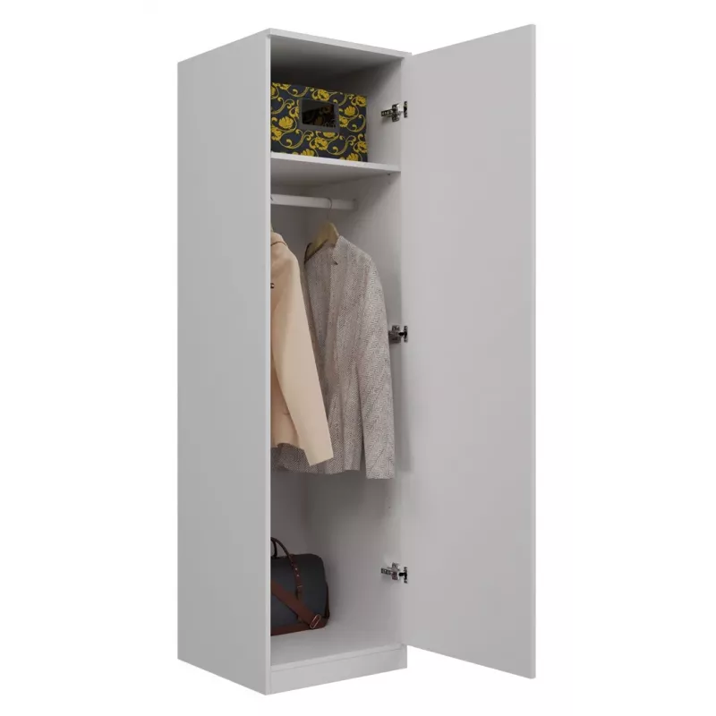 Armadio Top e Shop SD-50 BI con 5 ripiani, 1 porta, telaio bianco
