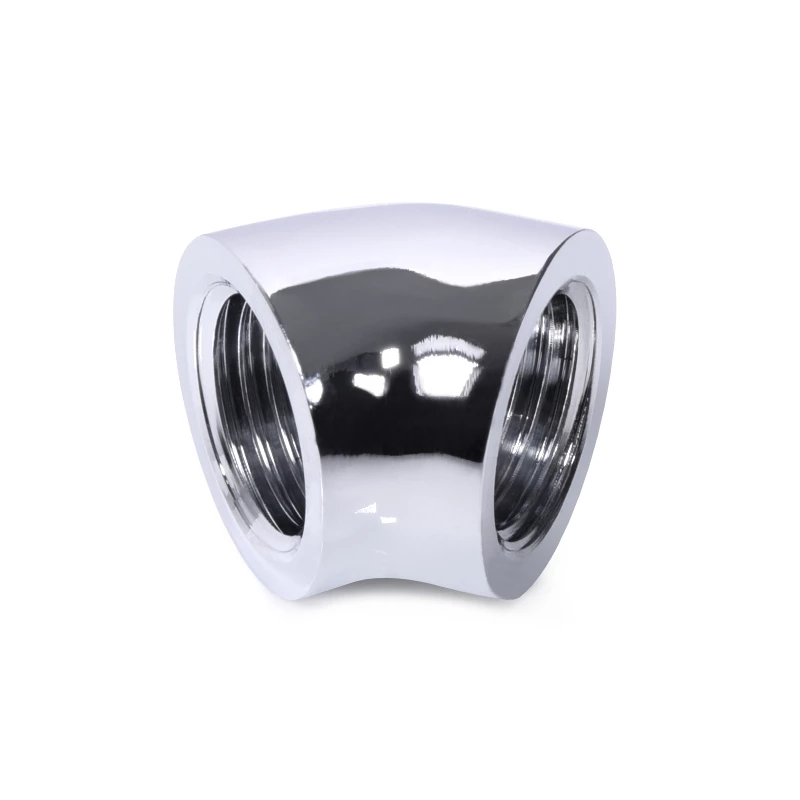 Alphacool 17593 raccordo per tubo a 45°, G1/4 femmina su G1/4 femmina, cromato